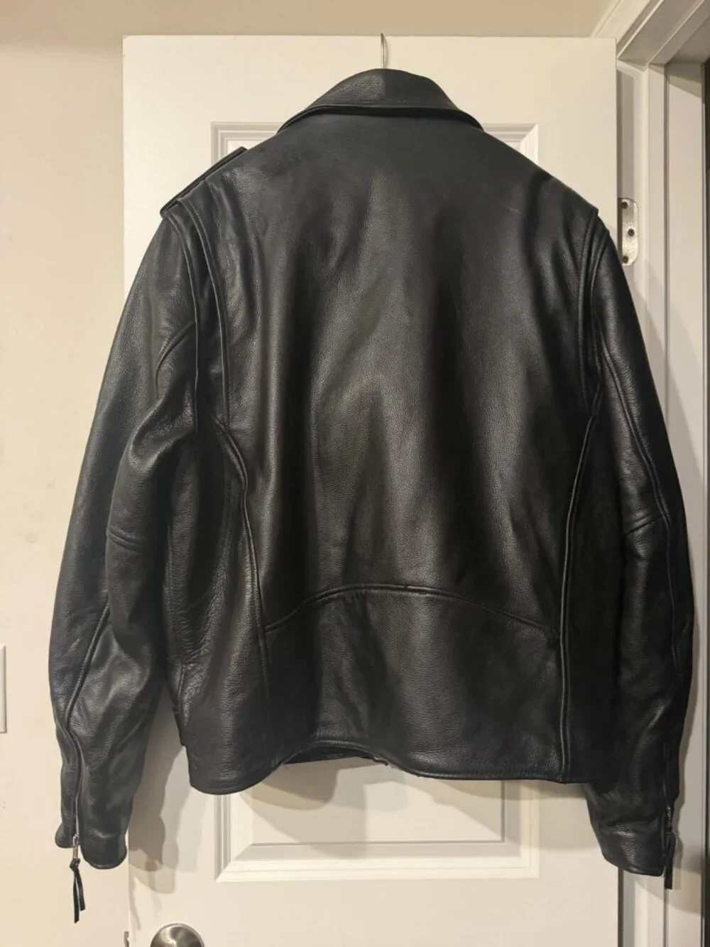 FMC First Manufacturing Co. Black Leather Motorcycle Jacket Men's 50T (50 Tall)